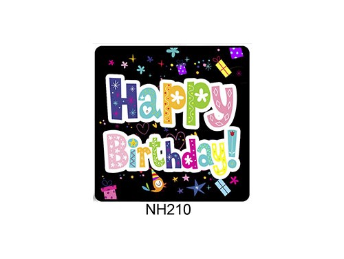 (NH210) Hűtőmágnes 7,5 cm x 7,5 cm - Happy Birthday! madárkás - Szülinapi ajándékok